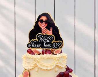 Custom Photo Cake Topper, Personalized Birthday Cake Topper with Age
