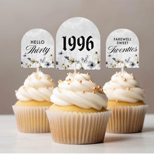 RIP to my 20s birthday cupcake topper for 1996 30th birthday party farewell sweet youth birthday tombstone cupcake toppers for 30th birthday image 1