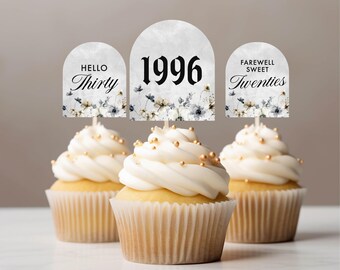 RIP to my 20s birthday cupcake topper for 1996 30th birthday party farewell sweet youth birthday tombstone cupcake toppers for 30th birthday
