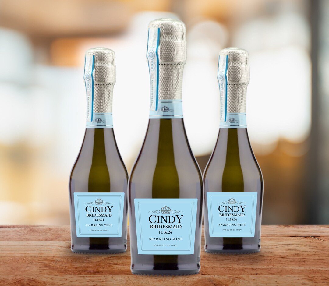 Custom Label for Prosecco Bottle Bridesmaids Gift for Wedding Bridesmaid Lamarca Mini Bottles