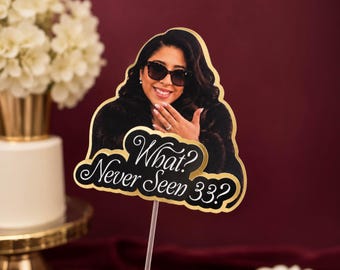 Personalized Photo Cake Topper, Custom Face & Age Cake Topper
