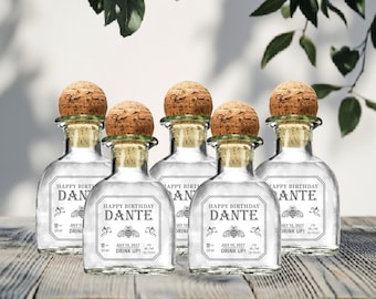 Tequila mini party favor customized Patron tequila label for birthday party gift for 21st  birthday alcohol shooter favor milestone birthday