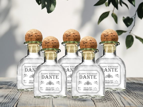 Tequila mini party favor customized Patron tequila label for birthday party gift for 21st  birthday alcohol shooter favor milestone birthday
