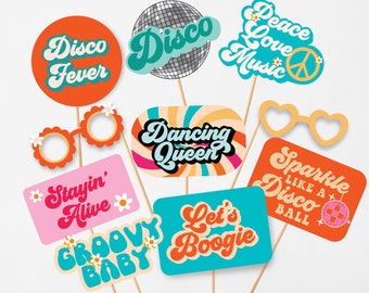 Retro Disco Theme photo prop  Disco theme party supplies  Pink Groovy Disco theme party  70s Theme party  Party Prop 60s Theme photo booth