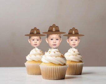 One Happy Camper Custom Face Toppers: Camping Theme Birthday
