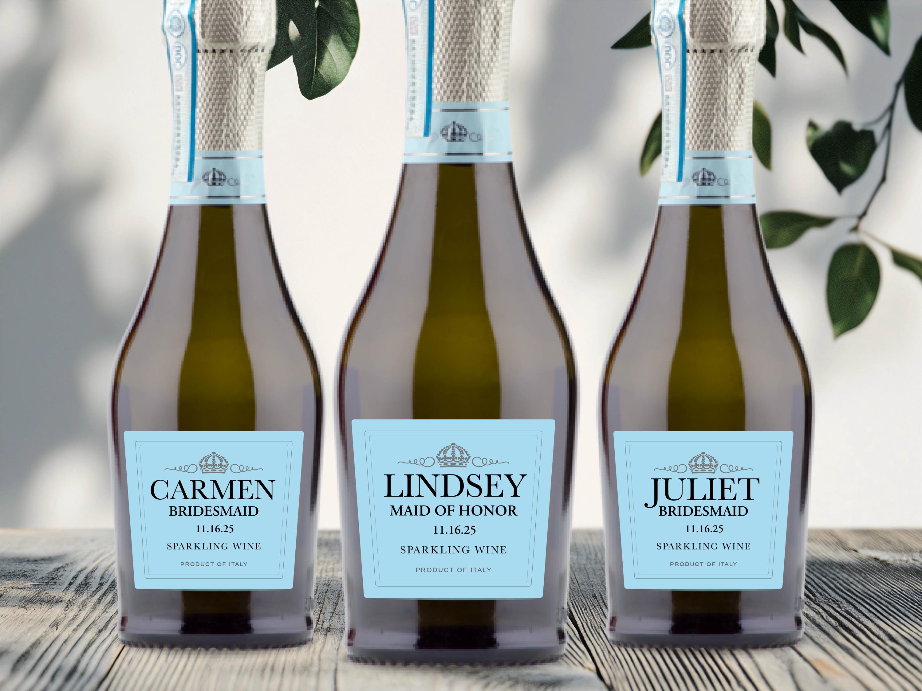 Custom Label for Prosecco Bottle Bridesmaids gift for wedding bridesmaid lamarca mini bottles champagne label bridesmaid personalized gift
