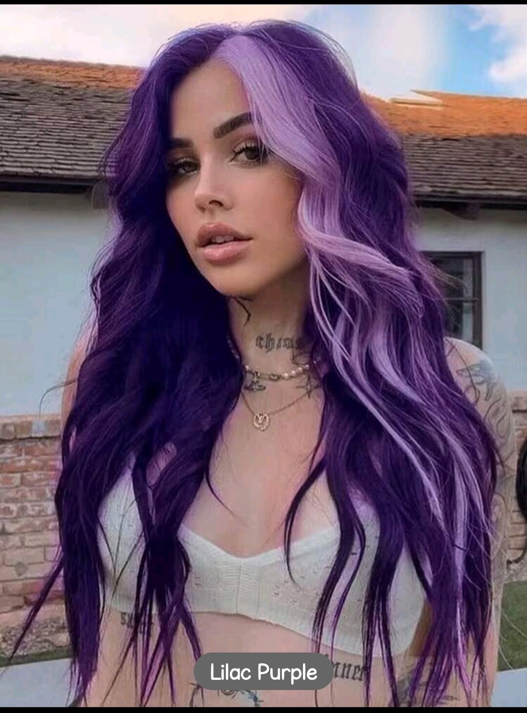 Long violet clearance wig