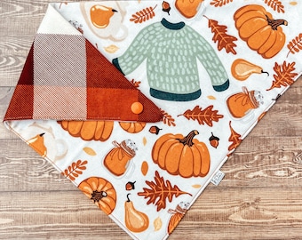 October | Fall Flannel | Reversible Pet Bandana