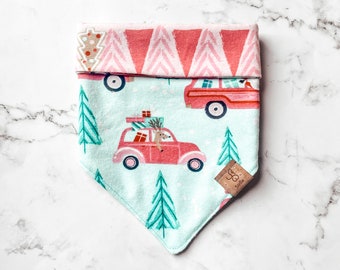 Cute Girl Reindeer Vibes | Reversible, Flannel, Winter, Christmas Pet Bandana