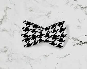 Houndstooth Slide-On-Collar Bow Tie