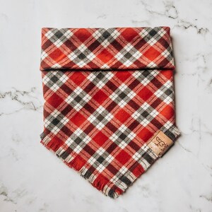 Vintage Christmas Fringed Flannel Pet Bandana