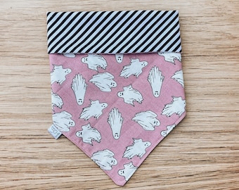 Glow in the Dark! Ghoul’s Night | Pink Halloween Ghost REVERSIBLE pet bandana