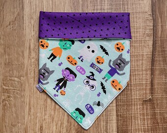 Monster Mash | Flannel and Polka Dot Reversible Pet Bandana