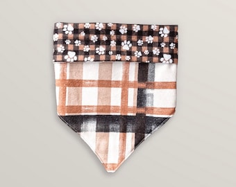 Plaid Paw Prints | Flannel | Reversible Pet Bandana