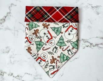 Snow Man Candy Cane Forrest with Plaid Flannel