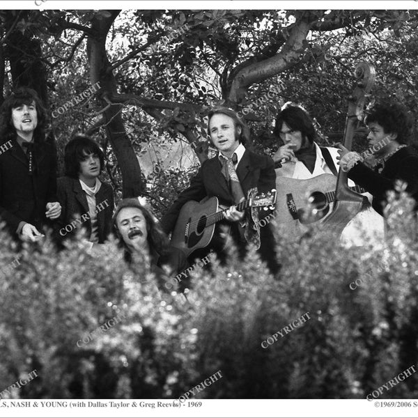 Crosby, Stills, Nash and Young (with Dallas Taylor and Greg Reeves), 1969 - 11x14 Original Numbered Segami Photography Photo/Print