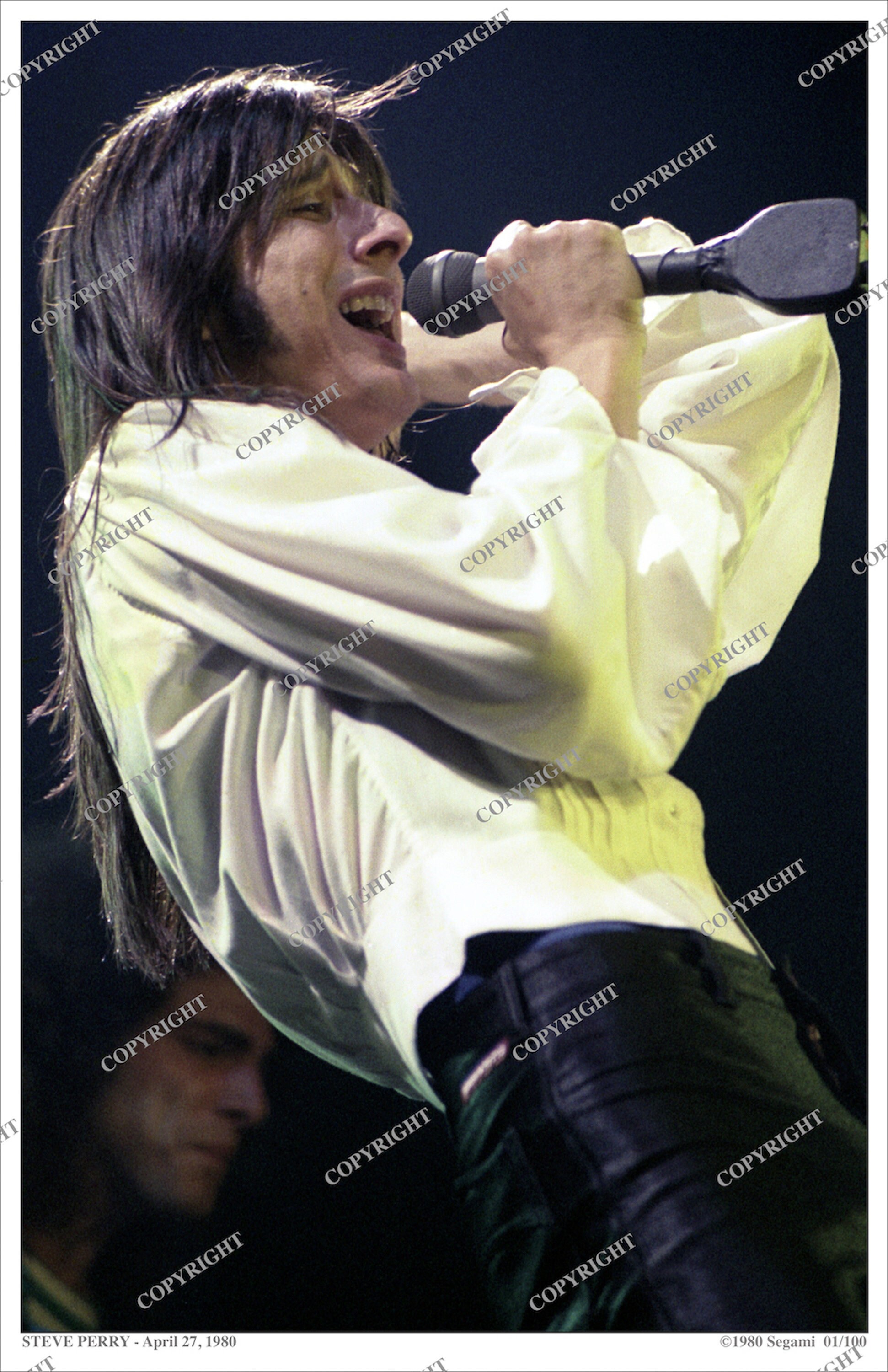 Steve Perry of Journey Live in Concert, 1980 17x11 Original Numbered ...