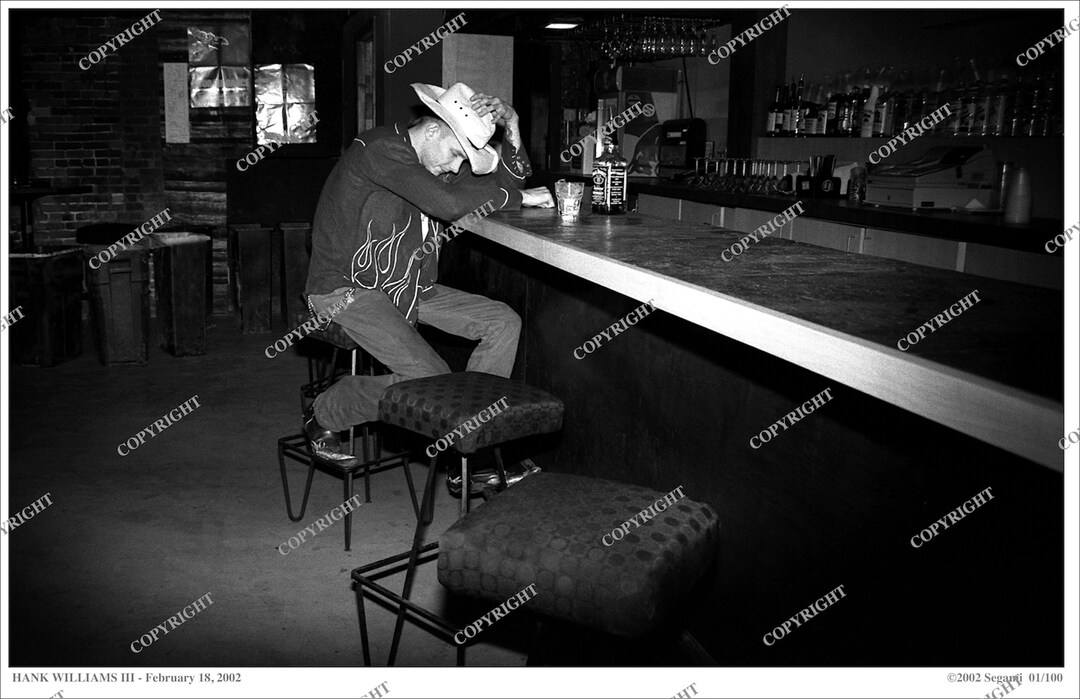 Hank Williams III, 2002 Candid 17x11 at the Bar Original Segami