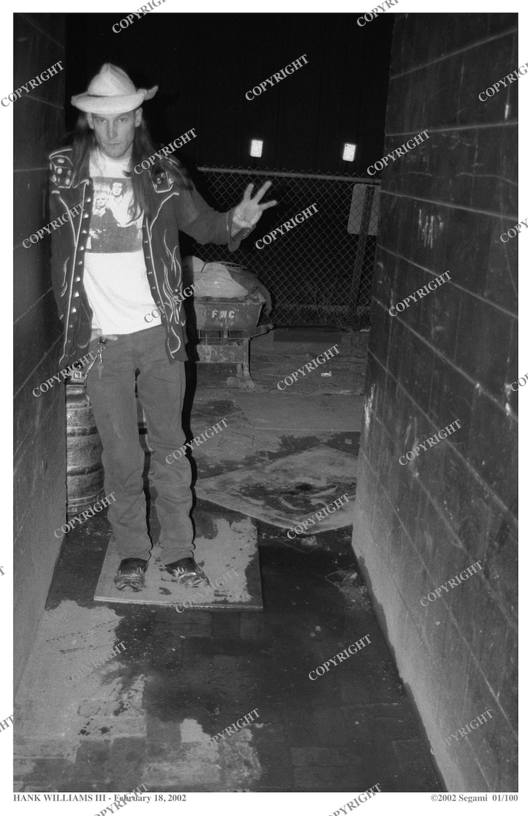 Hank Williams III, 2002 Backstage Candid 3 17x11 Original Segami