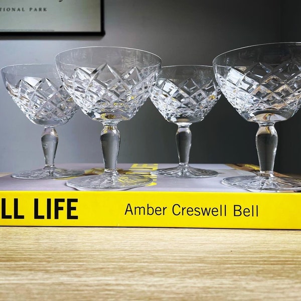 4 x stunning vintage crystal champagne/cocktail coupes