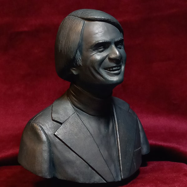 Carl Sagan Bust - LIMITED EDITION - Hand Painted Bronze Patina - Numbered edition of 30.