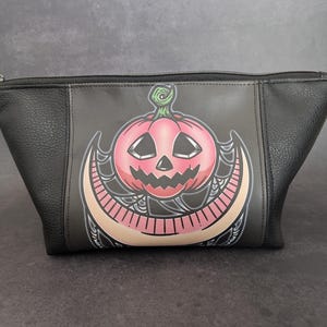 Goth Halloween Travel Pouch: Pumpkin