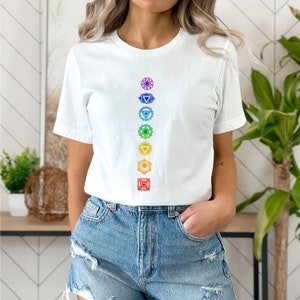 ORGANIC Yoga Shirt Chakra for Women - Yoga Shirt Chakras - T-Shirt Gift for Birthday, Easter, Mother&#39;s Day