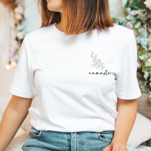 ORGANIC Yoga Shirt Namaste for women - Yoga shirt minimalist - T-shirt gift Christmas for birthday, Easter, Mother&#39;s Day