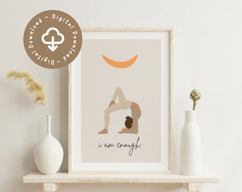 Yoga Poster - Digital Download Printable Wall Art - Affirmation Dekoration Decor - Positive Vibes - Meditation Yoga Geschenk - Lettering