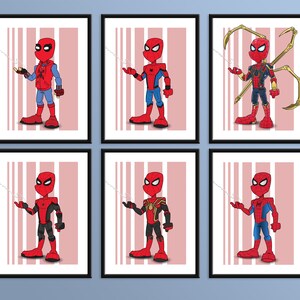 Superhero, Spider-Man, SET OF 6, DIGITAL Prints