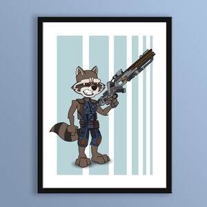 Rocket 2 from Guardians of the Galaxy Vol 2 - Digital Print Instant Download - High Quality Cartoon Style Artwork - Personal Use Only