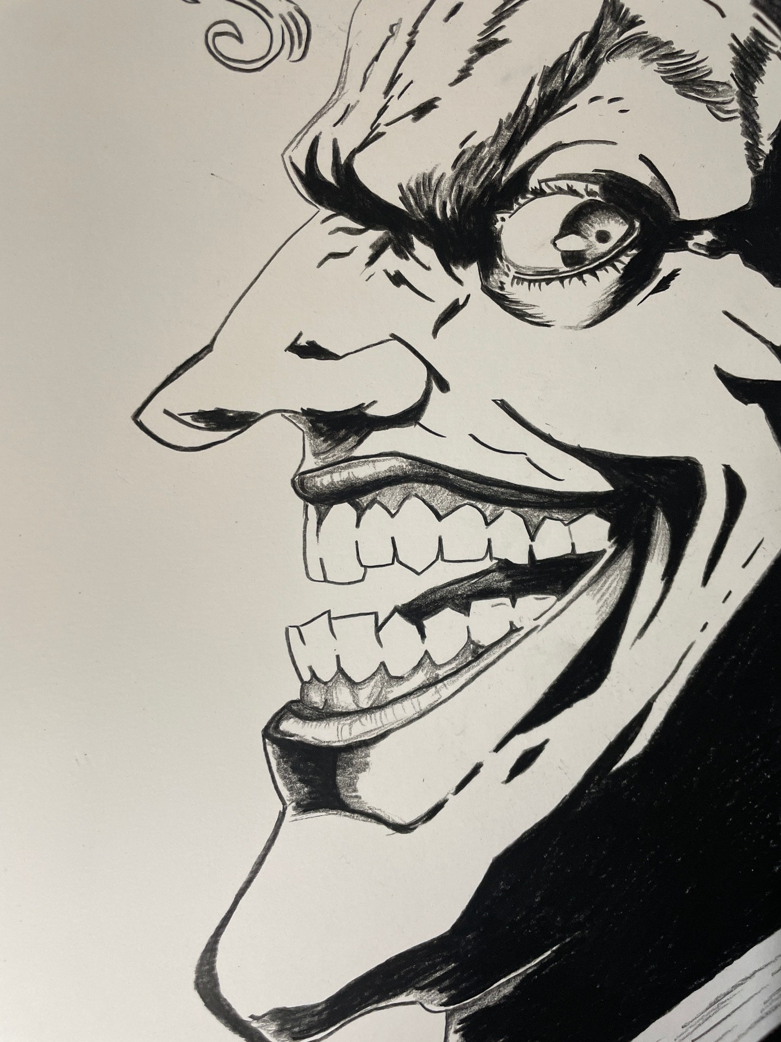 Joker Pencil and Charcoal Drawing on Smooth Sheet A3 batman - Etsy UK