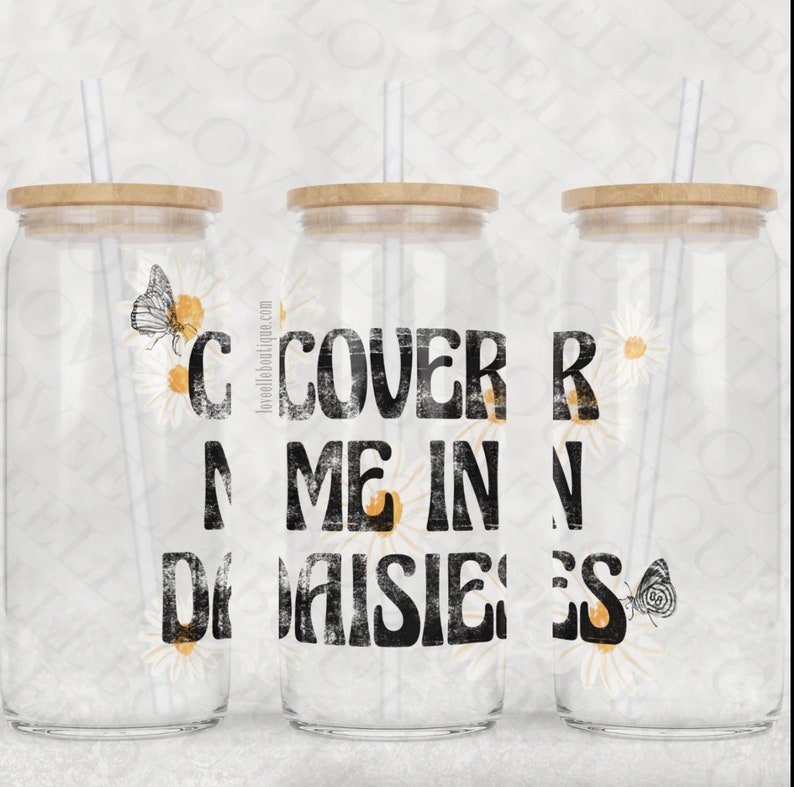 Cover Me in Daisies Glass Coffee Jar Frosted Glass Glass Etsy