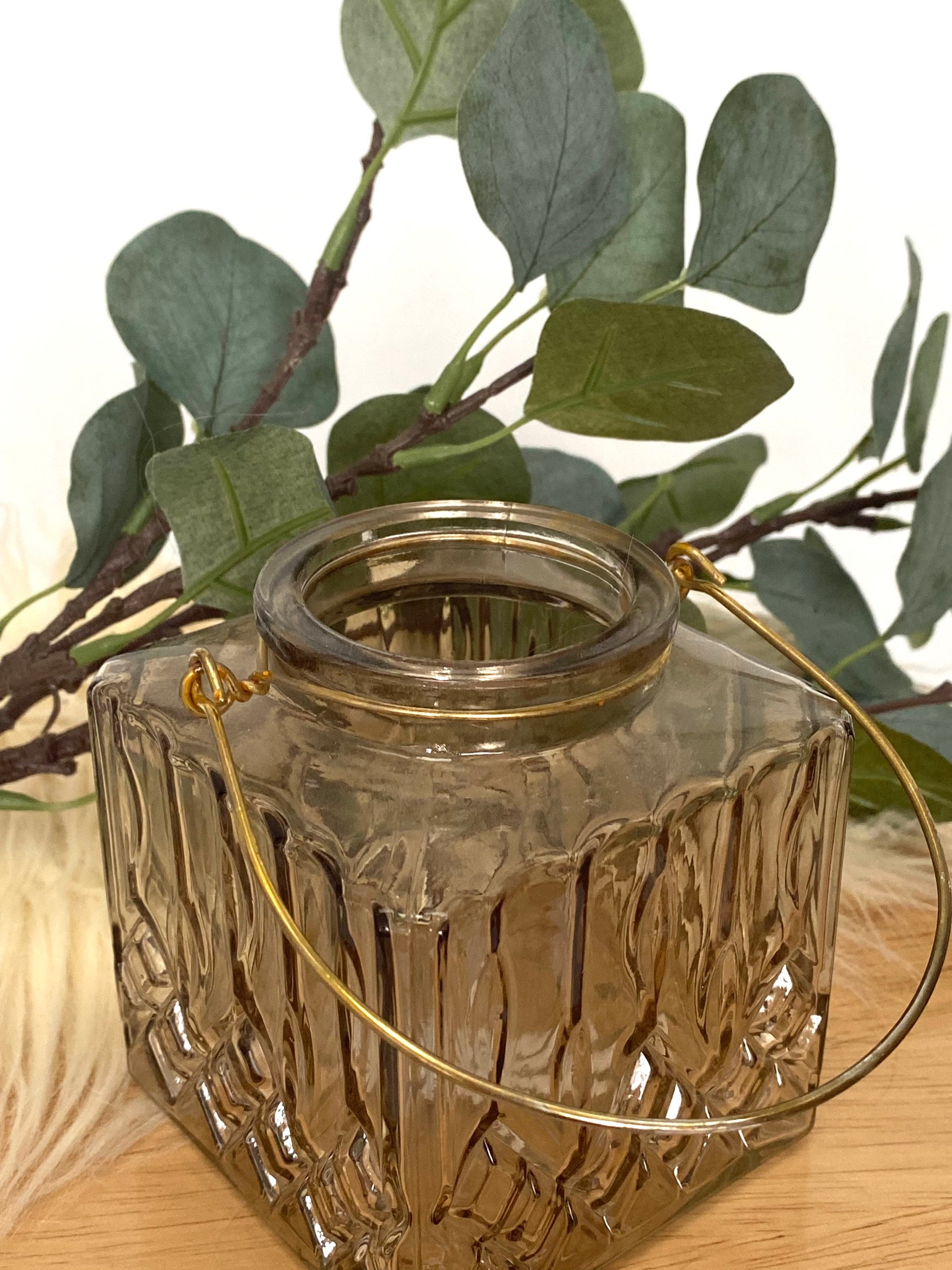 Vintage Rusha fat lava candle pot, lantern
