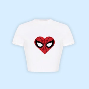 Spidey Graphic Baby Tees | Spidey, Pink Spidey and Red Spider T-shirt | Y2K, Trendy 90s Tee, Crop top, Gift Idea