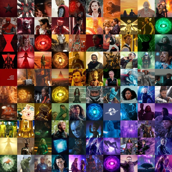 100 PCS - (Printed) Marvel Aesthetic Photo Wall Collage | Superhero Wall Art, Rainbow Prints, Physical Photo Wall