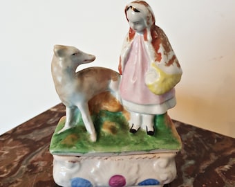 Staffordshire Jewel Box 'Little Red Riding Hood and the Wolf' - Porcelain - United Kingdom - 19th century