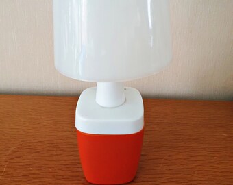 Space Age table lamp - Orange, white - PVC - Hong Kong - 1970-1979