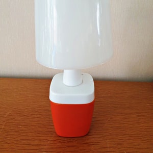 Space Age table lamp - Orange, white - PVC - Hong Kong - 1970-1979