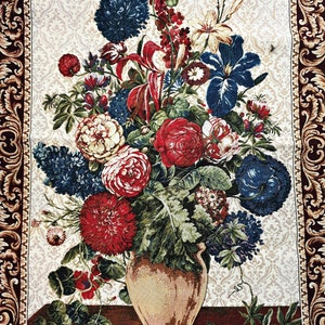 Tapestry &#39;Southern bouquet&#39; - Mille Fleurs Tapestries - Belgium - 1980-1989