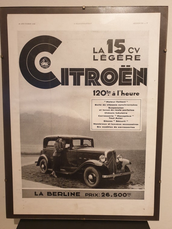 Advertising poster Citroën 15CV Berline - L'Illustration - France - 1932