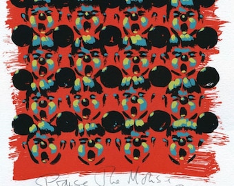 Serigraphy John Keane (1954) - Praise The Mouse - United Kingdom - 1999