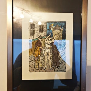 Edgard Tytgat : &#39;A la Cruche d&#39;Or&#39; - Gravure sur bois en couleurs - Belgique - 1944