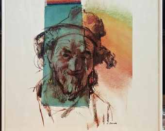 Laurens Janda: &#39;Portrait of a man&#39; - Belgium - mixed media - 1990-1999