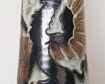 Tower vase Roger Guérin - Bouffioulx - Glazed ceramic - Art Deco - Belgium - 1930-1939