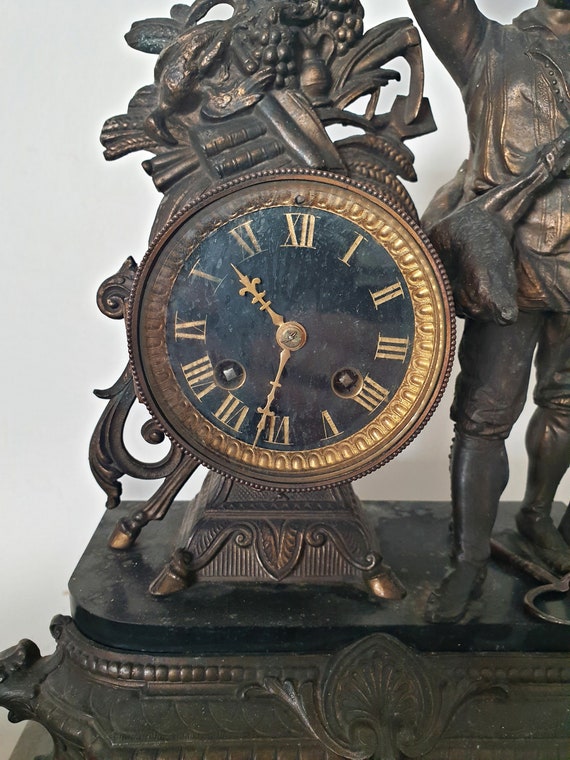 Horloge ancienne en bronze style Napoléon III France Ca. - Etsy France