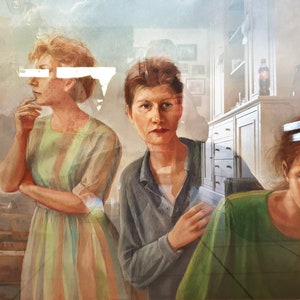 Dominique Van Den Bergh: 'Le 3 sorelle' - Pastello su carta - Belgio - 1988