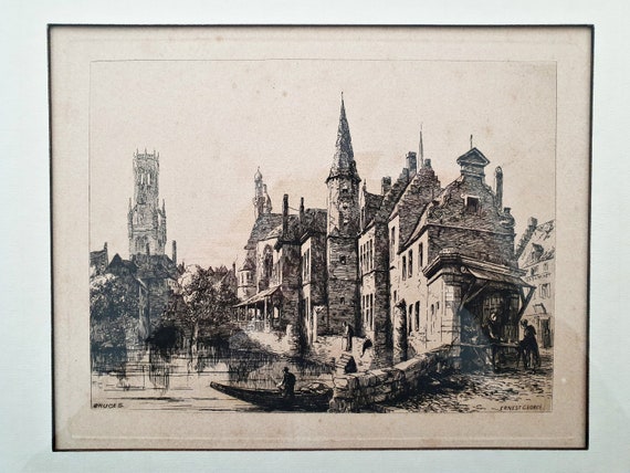 Ernest George: 'Bruges' - Etching - United Kingdom - 19th century