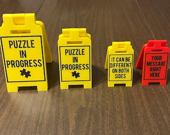 Customizable Mini Message Sign: 3D Printed Desk Decor. All signs fold in half!