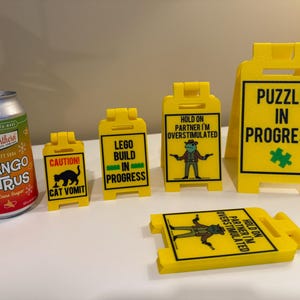 Customizable Wet Floor Sign, 3d Printed Custom Sign, Personalized Mini Sign, NOW sizes 3&#39;-5&#39; fold in half